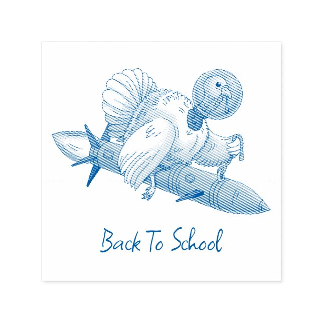 Rocket Turkey Back to School Self-inking Stamp (Design)