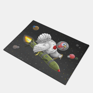 Rocket Turkey in outer space Doormat