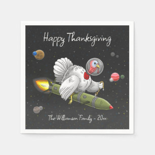 Rocket Turkey in outer space Napkin