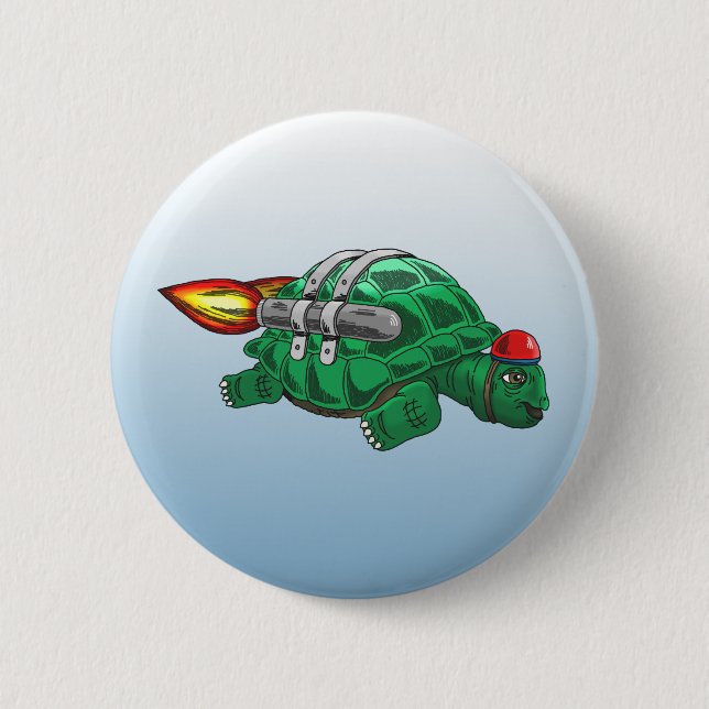 Rocket Turtle 6 Cm Round Badge (Front)