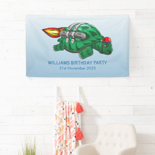 Rocket Turtle Birthday Banner