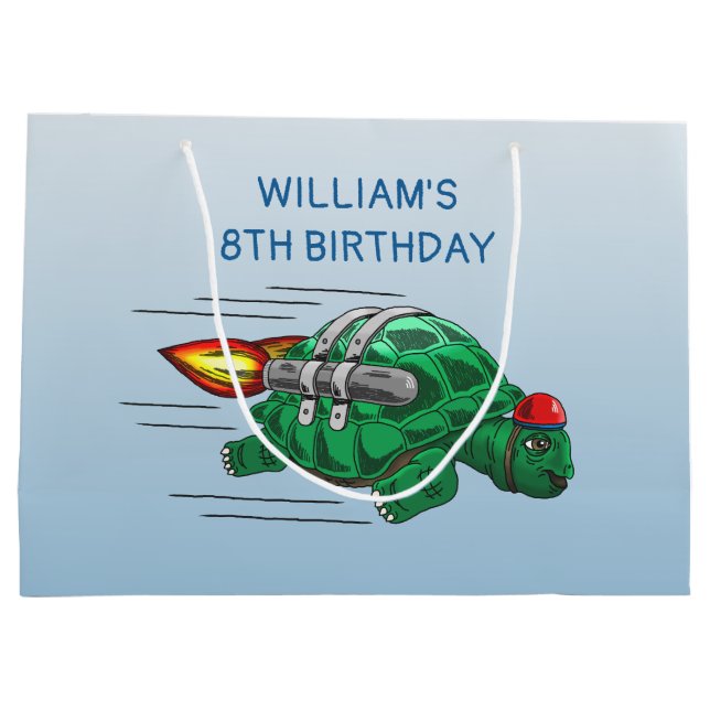 Rocket Turtle Large Gift Bag (Back)