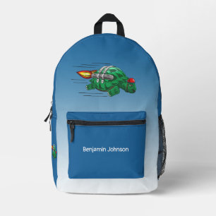 Rocket Turtle Printed Backpack