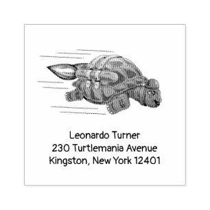 Rocket Turtle Rubber Stamp