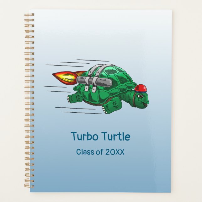 Rocket Turtle's Jetpack Ride Back to School Planner (Front)