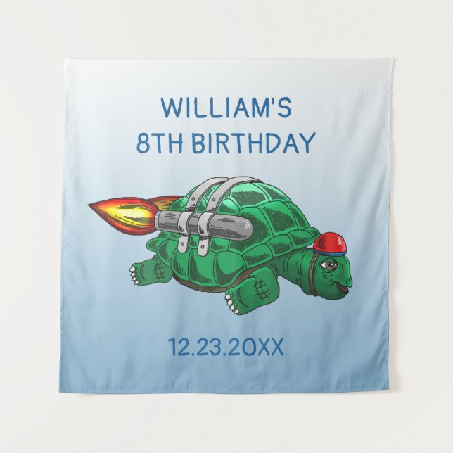 Rocket Turtle's Jetpack Ride Tapestry (Front)