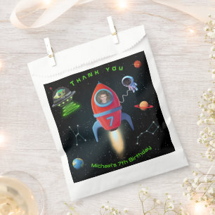 Rocket with Photo UFO Birthday Astronaut Alien Favour Bag