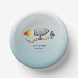 Rocket Worm Paper Plate