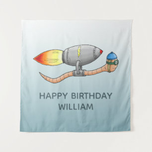 Rocket Worm Tapestry