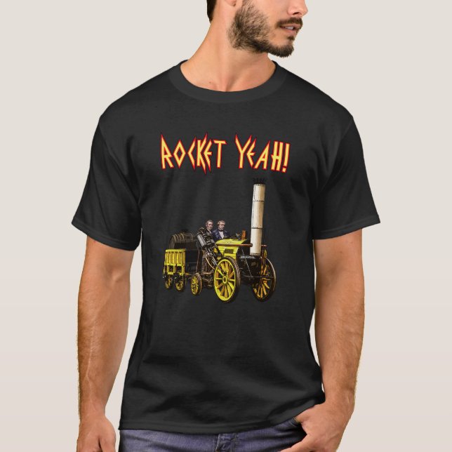 Rocket, Yeah!  Heavy Metal meets Steam Powered Hea T-Shirt (Front)
