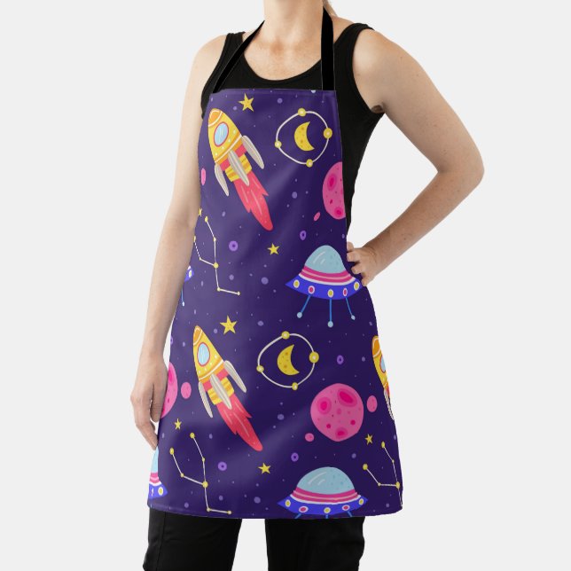 Rockets Fly To The Moon Children Pattern Apron (Insitu)