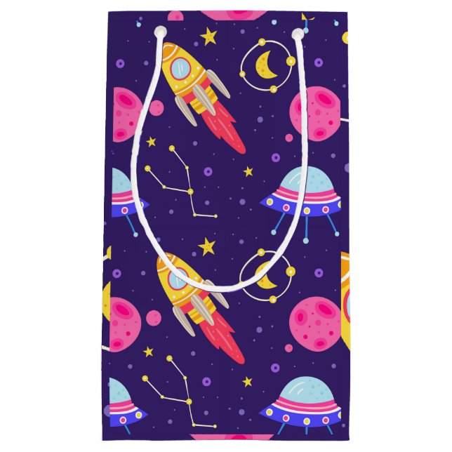 Rockets Fly To The Moon Children Pattern Small Gift Bag (Front)