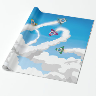 Rockets Flying. Wrapping Paper