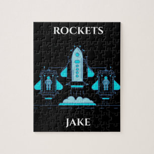 Rockets puzzle with personalised name.