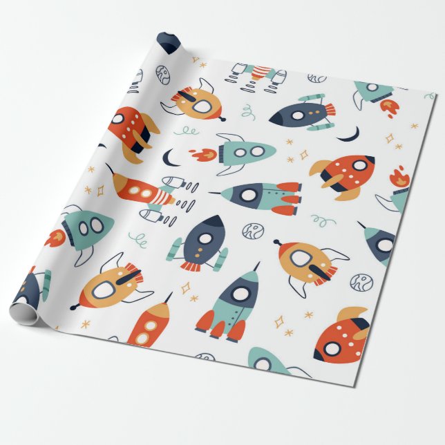 Rockets Wrapping Paper (Unrolled)