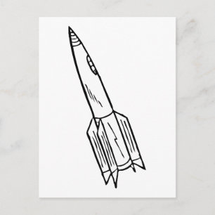 Rocketship Postcard