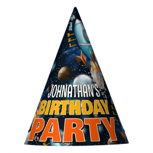 Rocketship Space Adventure Birthday Party Hat