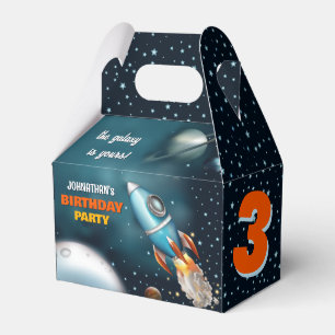 Rocketship Space Adventure Boy Birthday Favour Box