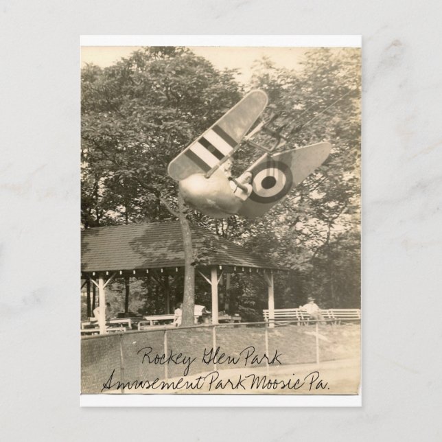 Rockey Glen Amusement Park Moosic Pa. Postcard (Front)