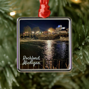 Rockford Dam in Rockford Michigan Metal Ornament