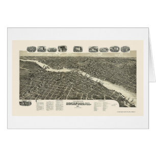 Rockford, IL Panoramic Map - 1891