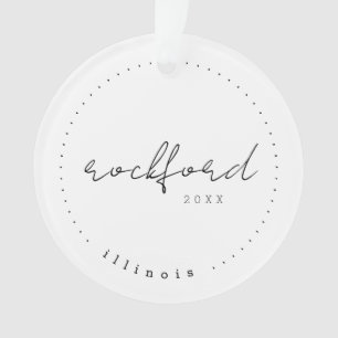 Rockford, IL Travel United States Simple Ornament