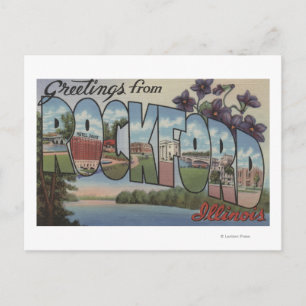 Rockford, Illinois - Large Letter Scenes Postcard