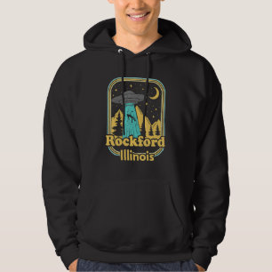 Rockford Illinois Ufo Alien Hunter 80s State Pride Hoodie