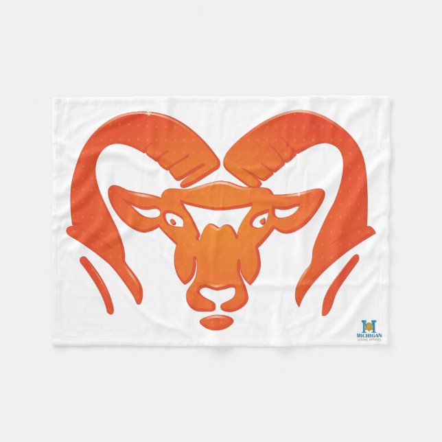 Rockford Rams #4 Fleece Blanket (Front (Horizontal))