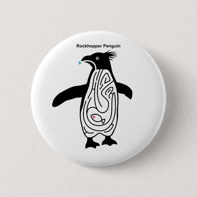Rockhopper Penguin Maze B 6 Cm Round Badge (Front)