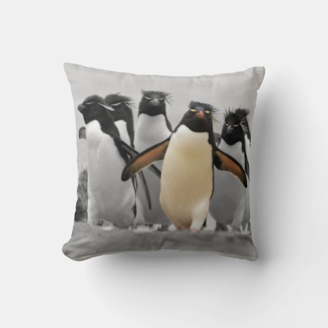 Rockhopper Penguins Cushion (Front)