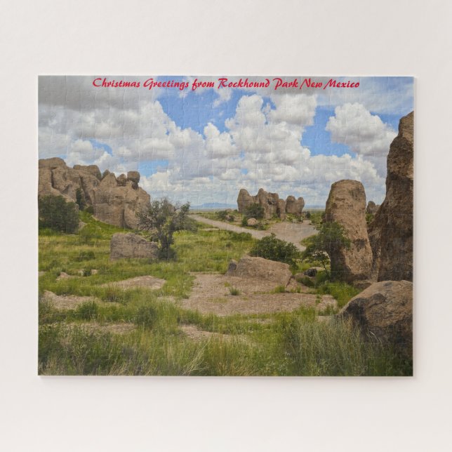 Rockhound Park New Mexico.Christmas Greetings Jigsaw Puzzle (Horizontal)