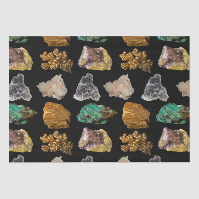 Rockhound Rocks and Minerals Photography Pattern Tissue Paper (Front)