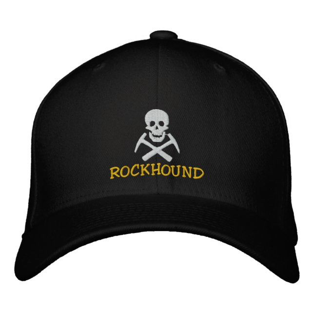Rockhound Skull And Cross Picks Embroidered Cap (Front)