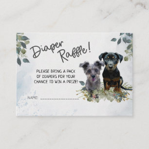 Rockie and Lyla Diaper Raffle Baby Shower Enclosure Card