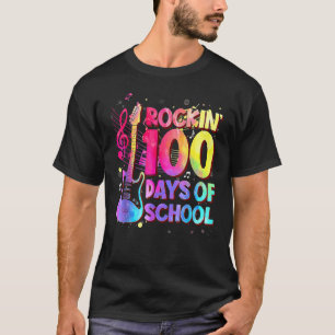 Rockin' 100 Days Of School Guitar Student Music Te T-Shirt