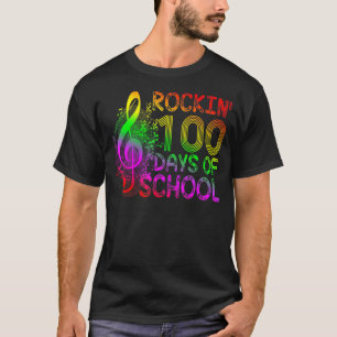 Rockin' 100 days of school music note for kids and T-Shirt