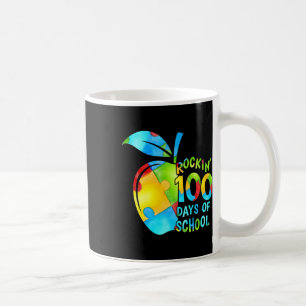 Rockin' 100 Days Of School Puzzle Apple Autism Awa Coffee Mug