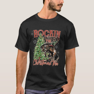 Rockin Around The Christmas Cowboy Tree Santa Ride T-Shirt