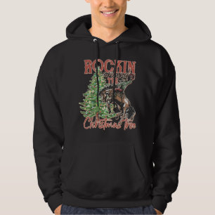 Rockin' Around The Christmas Tree Cowboy Santa Rid Hoodie