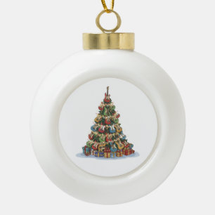Rockin' Around The Christmas Tree   Funny Guitaris Ceramic Ball Christmas Ornament