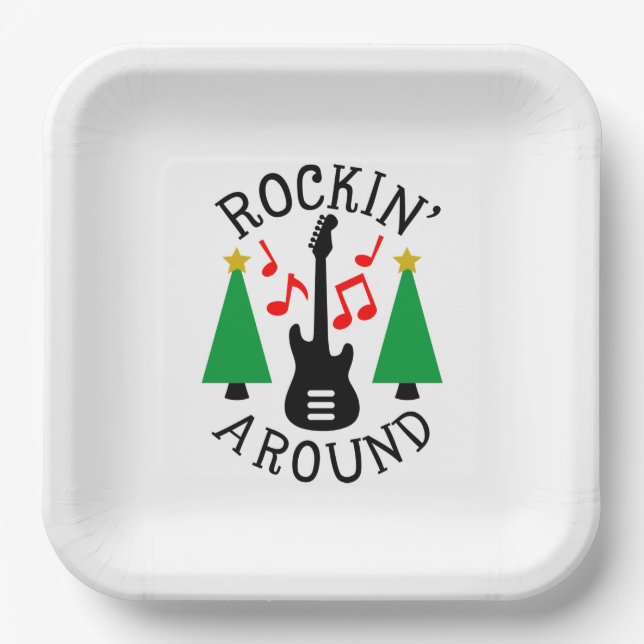 Rockin' Around the Christmas Tree Paper Plate (Front)