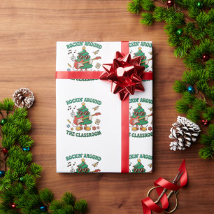 Rockin Around The Classroom Christmas Tree Guitar Wrapping Paper