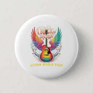 Rockin Autism World Tour I Rock The Spectrum Educa 6 Cm Round Badge