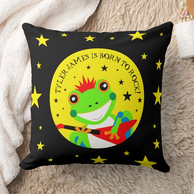 Rockin' Birthday Tree Frog with Red Guitar Cushion (Blanket)