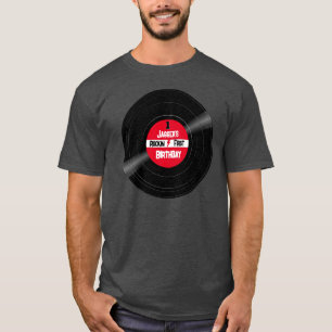 Rockin Birthday Vinyl Record T-Shirt for Mum Dad
