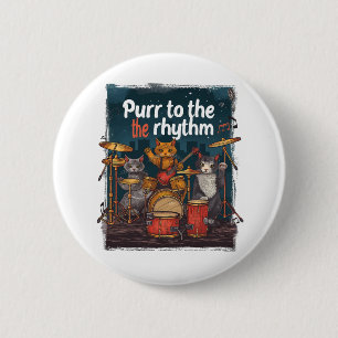 Rockin' Cat Band 6 Cm Round Badge