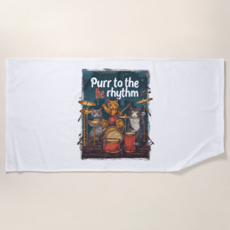 Rockin' Cat Band Beach Towel