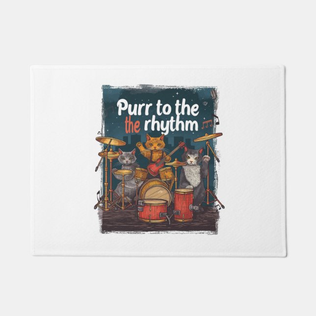 Rockin' Cat Band Doormat (Front)