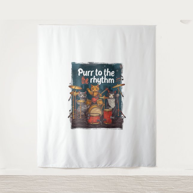 Rockin' Cat Band Tapestry (Front)